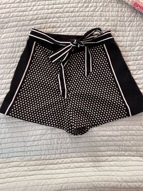 Ted Baker London Sumha Black and White Printed High-Waist Shorts